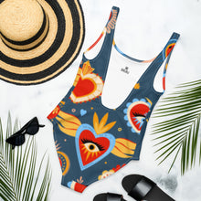 Load image into Gallery viewer, Corazon Sagrado One-Piece Swimsuit - SOLOLI