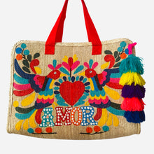 Load image into Gallery viewer, Amor Hand painted palm leaves bag - SOLOLI