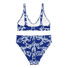 Load image into Gallery viewer, Navy Recycled high-waisted bikini - SOLOLI