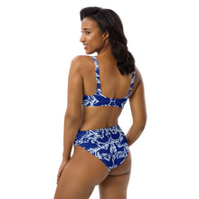 Load image into Gallery viewer, Navy Recycled high-waisted bikini - SOLOLI