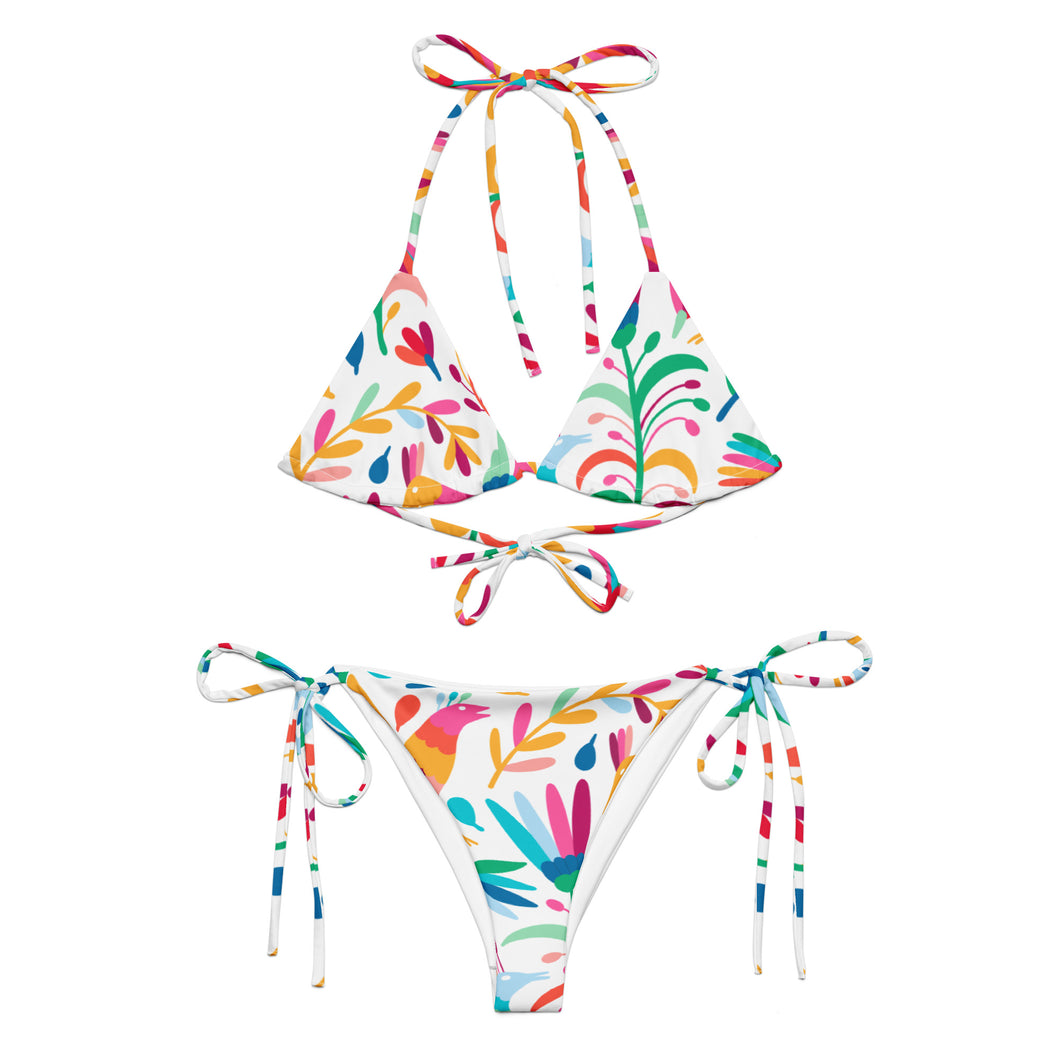Otomi Inspired All-over print recycled string bikini