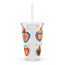 Load image into Gallery viewer, Corazon Sagrado Clear plastic tumbler
