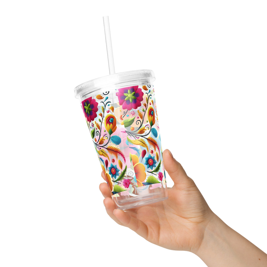 Flores Clear plastic tumbler