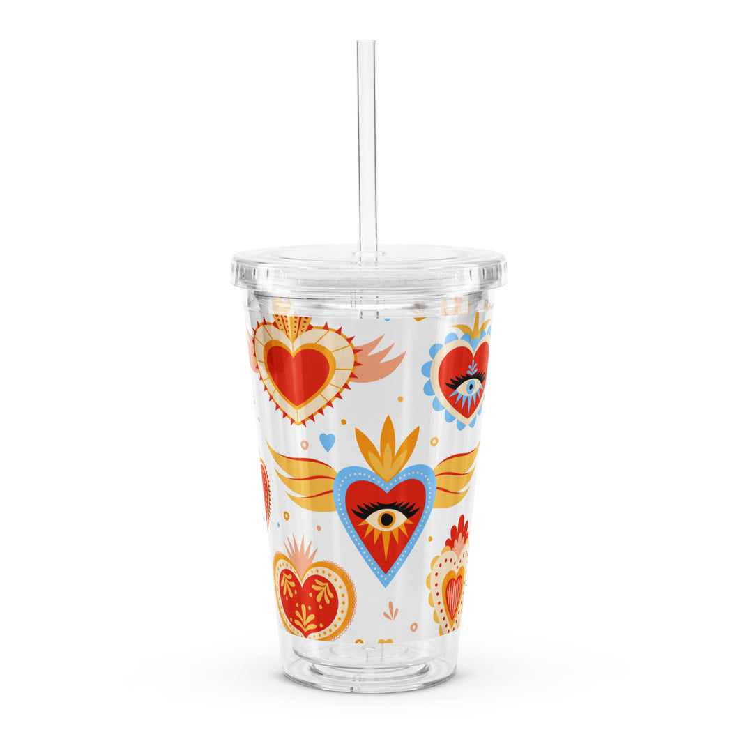 Corazon Sagrado Clear plastic tumbler