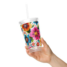 Load image into Gallery viewer, Flores Clear plastic tumbler
