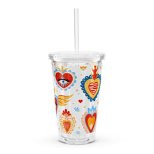 Load image into Gallery viewer, Corazon Sagrado Clear plastic tumbler
