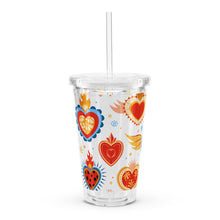 Load image into Gallery viewer, Corazon Sagrado Clear plastic tumbler
