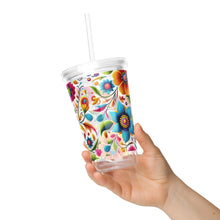 Load image into Gallery viewer, Flores Clear plastic tumbler
