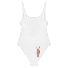 Load image into Gallery viewer, Buenas Vibras in White One-Piece Swimsuit - SOLOLI 
