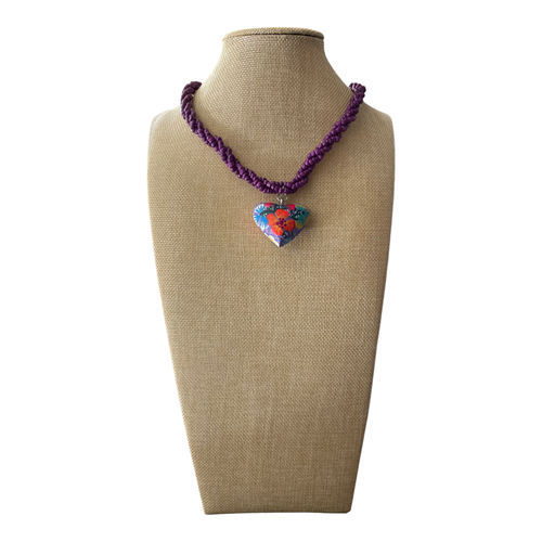 Alebrije Heart pendent with beaded necklace - SOLOLI 