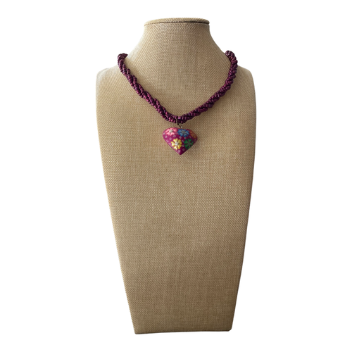 Alebrije Heart pendent with beaded necklace - SOLOLI 