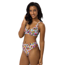 Load image into Gallery viewer, Multi color Recycled high-waisted bikini - SOLOLI 
