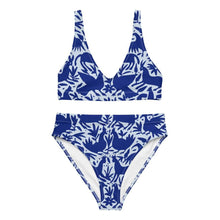 Load image into Gallery viewer, Navy Recycled high-waisted bikini - SOLOLI 
