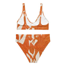 Load image into Gallery viewer, Orange Recycled high-waisted bikini - SOLOLI 
