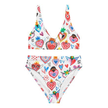 Load image into Gallery viewer, Mi Corazón white Recycled high-waisted bikini - SOLOLI 

