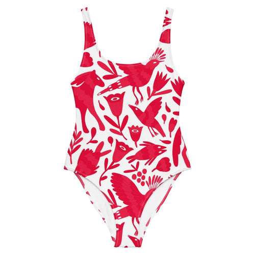 Red  One-Piece Swimsuit - SOLOLI 