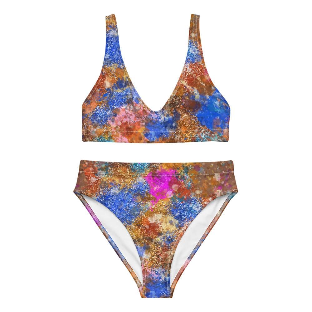 Splatter glitter Recycled high-waisted bikini - SOLOLI 